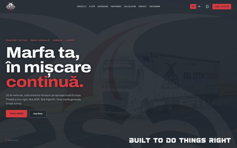 ESA Transport rutier internațional · Alkeme Design
