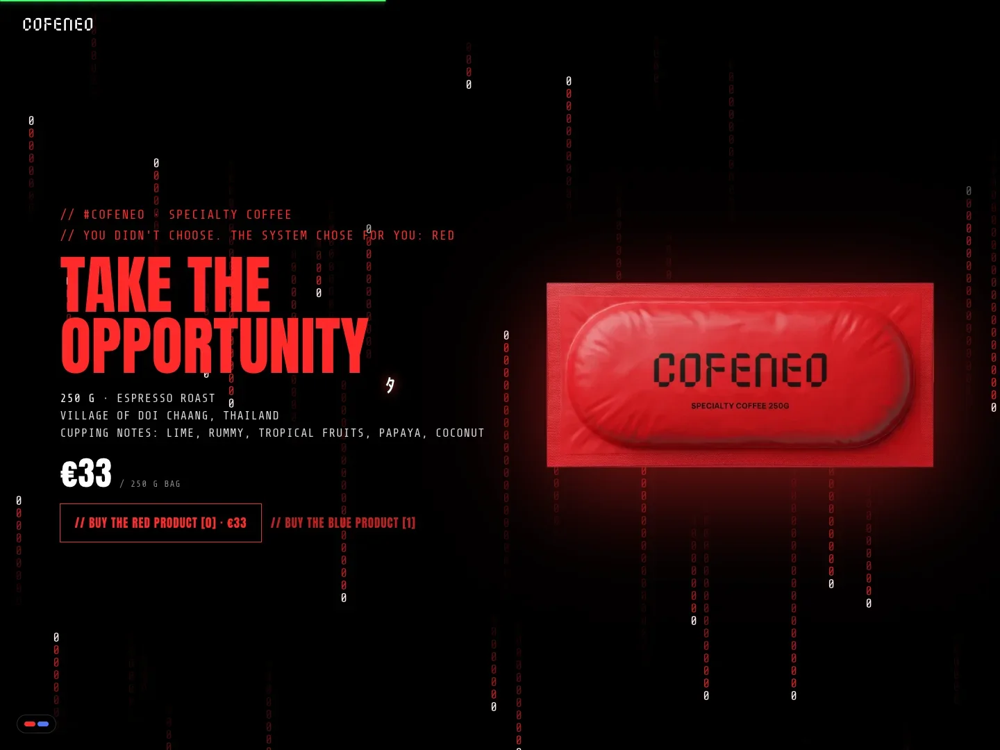 COFENEO Site-ul: o călătorie pe scroll · Alkeme Design