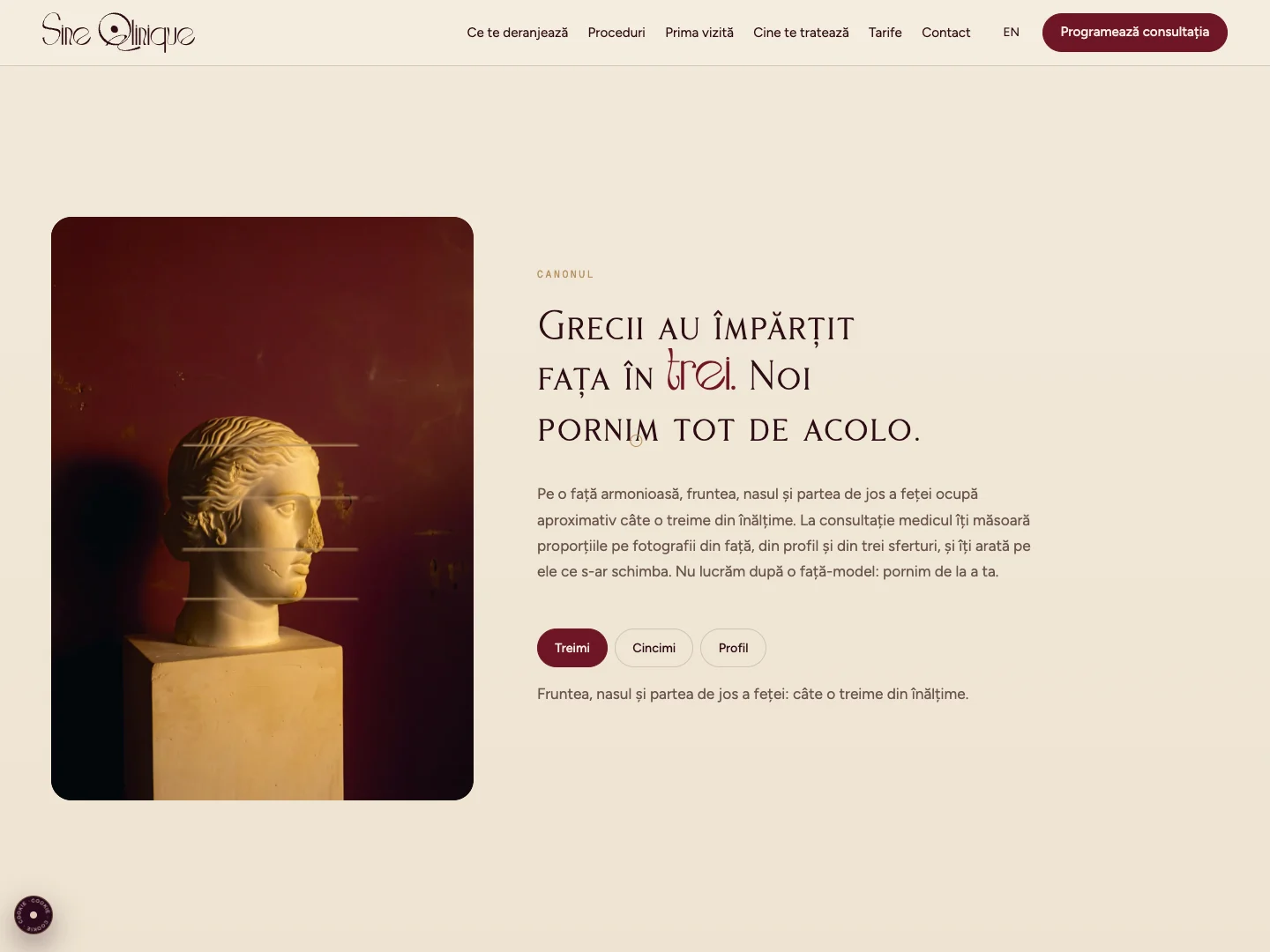 Sine Qlinique Site-ul: prima pagină · Alkeme Design