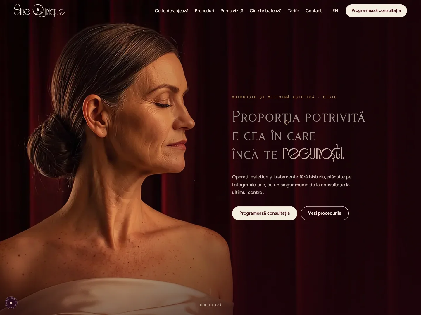 Sine Qlinique Site-ul: prima pagină · Alkeme Design