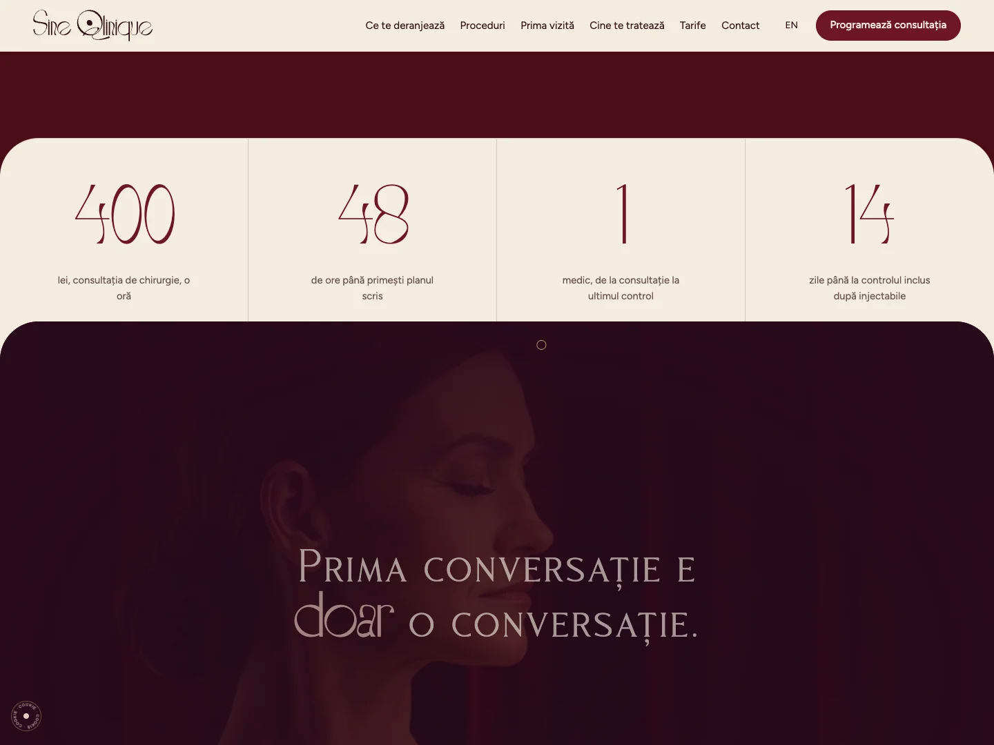 Sine Qlinique Site-ul: prima pagină · Alkeme Design