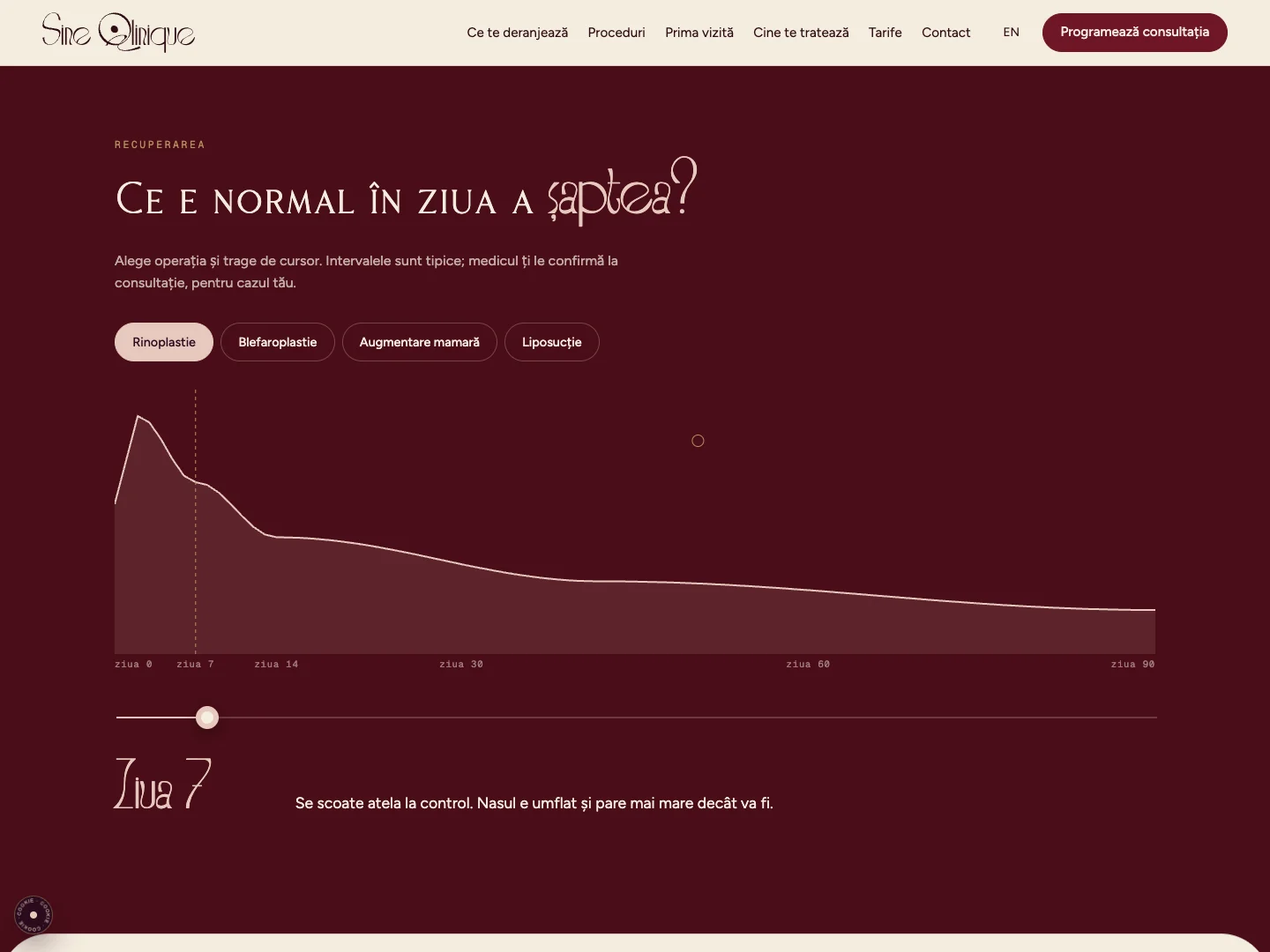 Sine Qlinique Site-ul: prima pagină · Alkeme Design
