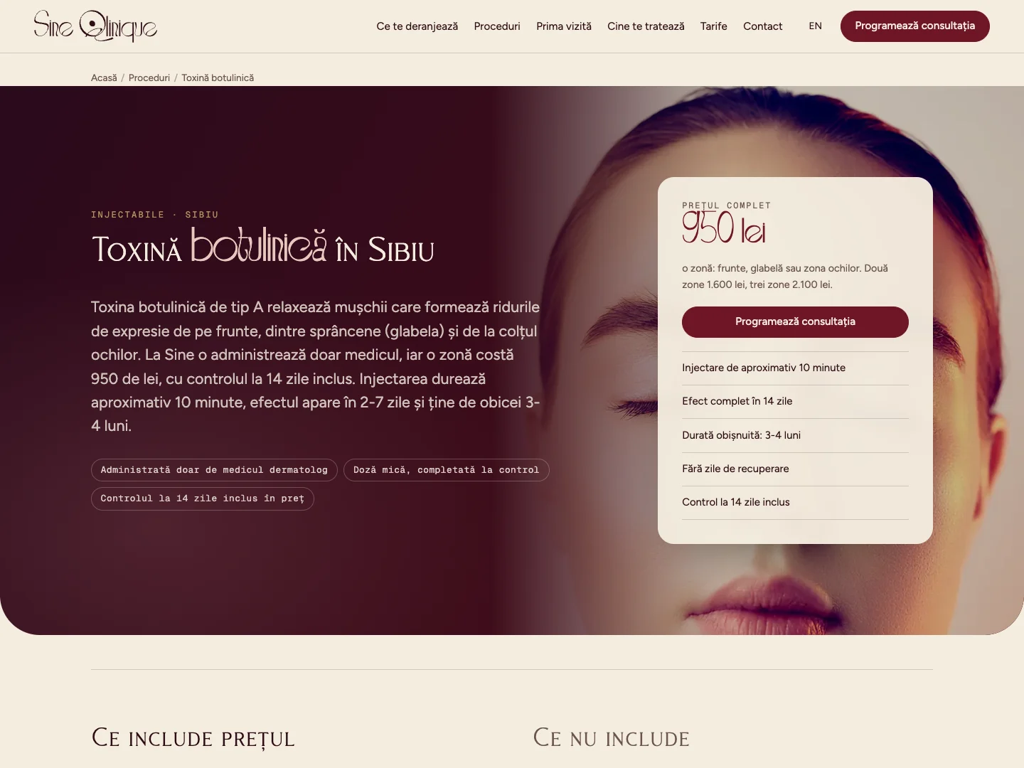 Sine Qlinique Proceduri, prețuri și programare · Alkeme Design