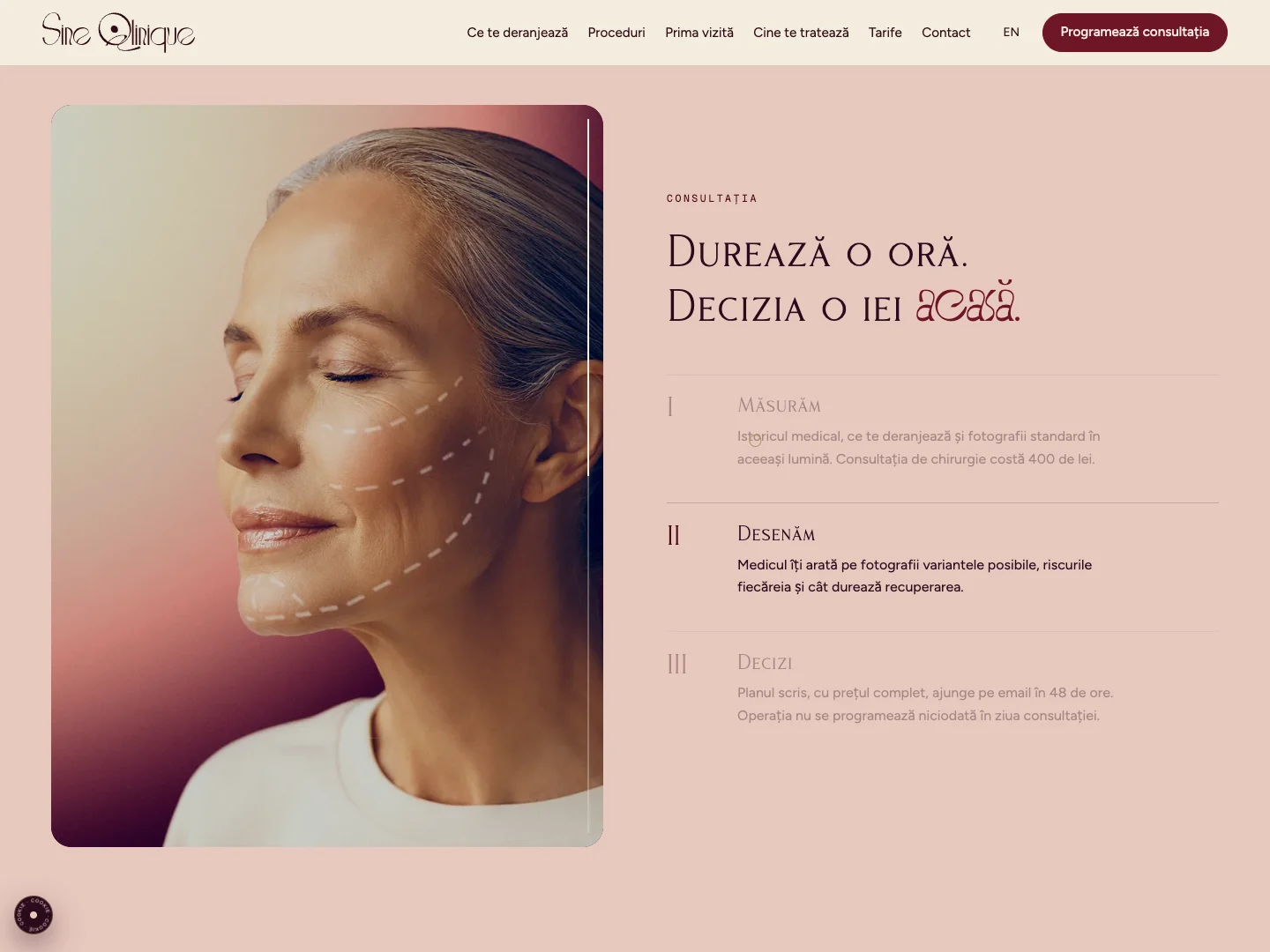 Sine Qlinique Site-ul: prima pagină · Alkeme Design