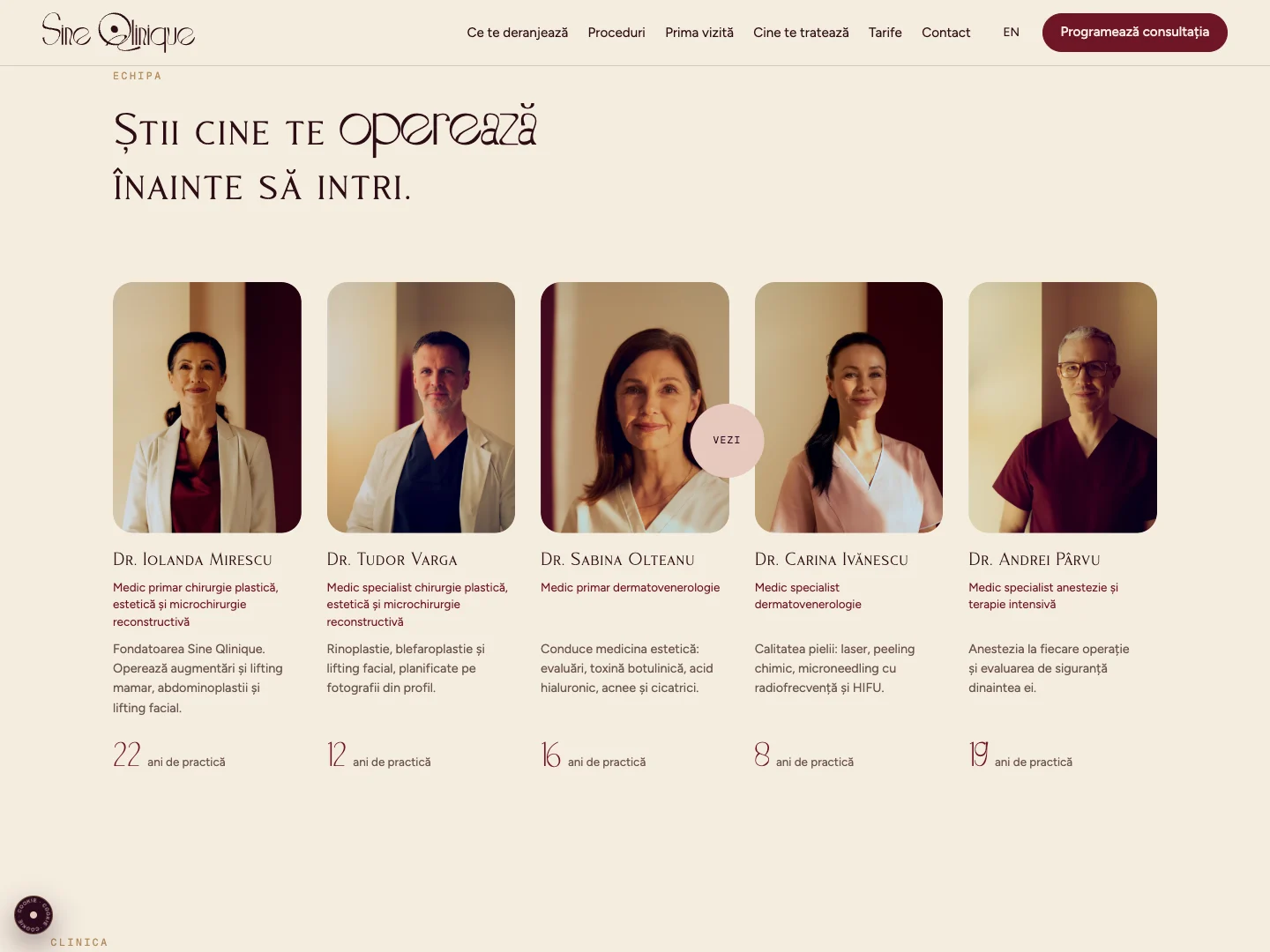 Sine Qlinique Site-ul: prima pagină · Alkeme Design