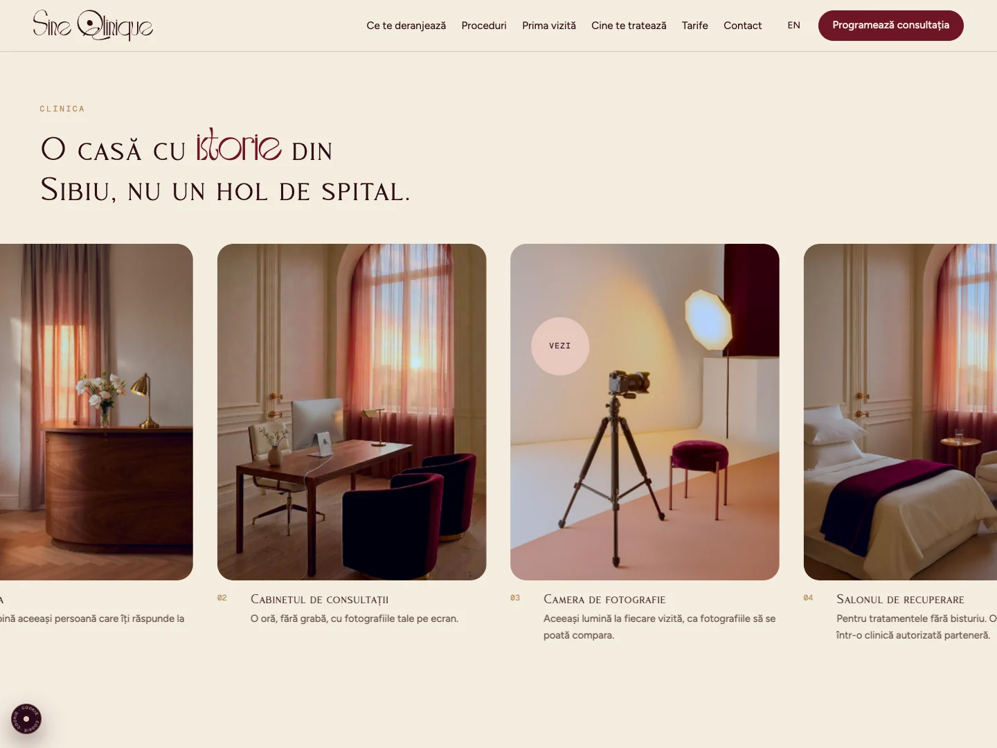 Sine Qlinique Site-ul: prima pagină · Alkeme Design